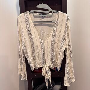 American Eagle Blouse with Wide Sleeve Ends